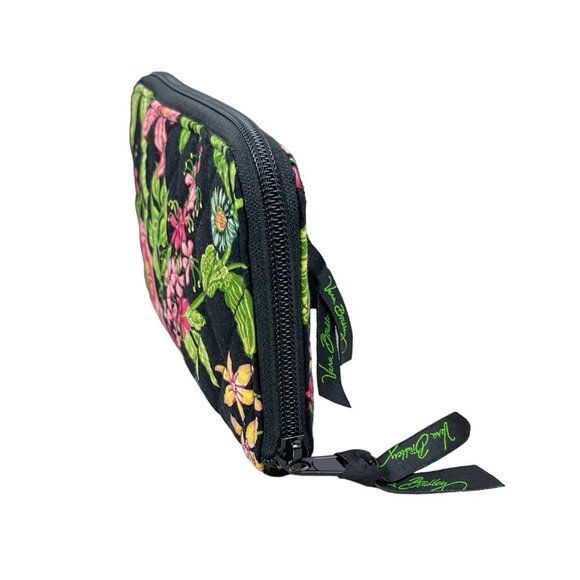 Vera Bradley Women's Black Multicolor Flowers Canvas Hand Purse Sz S - Picture 2 of 8